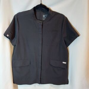 Figs Technical Collection Men's Black Short Sleeve Button Up Jacket - L
